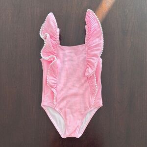Janie and Jack Pink Striped Swimsuit